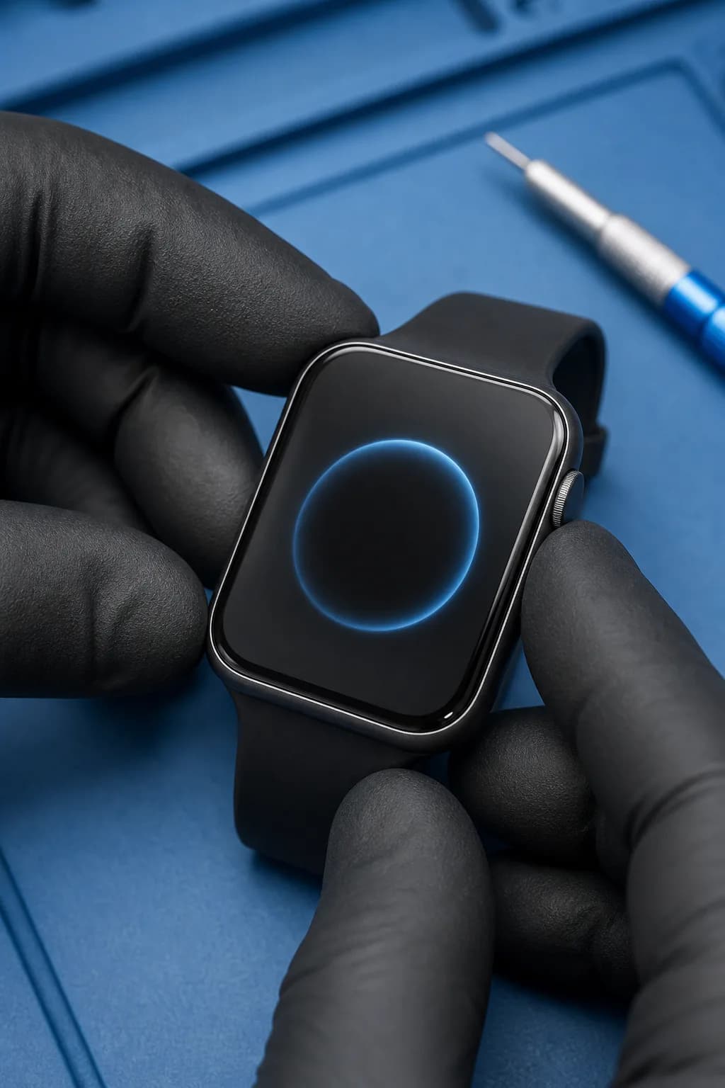 Restored smart watch inspected after repair